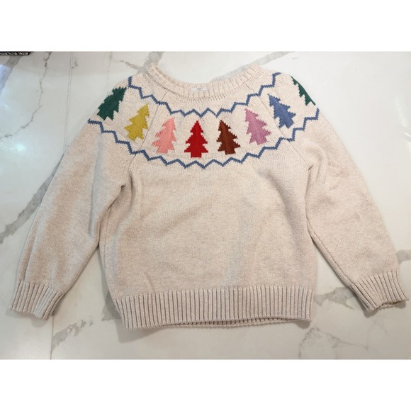 Hanna Andersson Other - Hanna Andersson Festive Forest Sweater Sz 4 Fair Isle Holiday Pine Trees Nordic